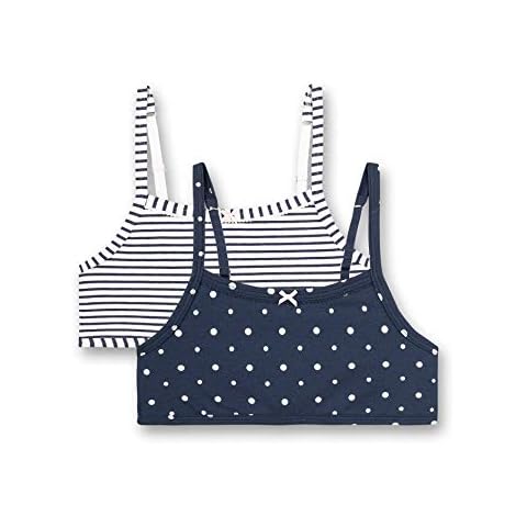 Sanetta Mädchen Bustier im Doppelpack blau Sport-BH, Nordic Blue, 152 Cover