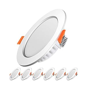 Spot led encastrable,Extra plat,5W 500lumen equivalent 50W incandescence,Rond ultraslim blanc froid 6000K,230V éclairage plafond encastré,Pour salle de bain,Cuisine,Salon,Couloir,lot de 6