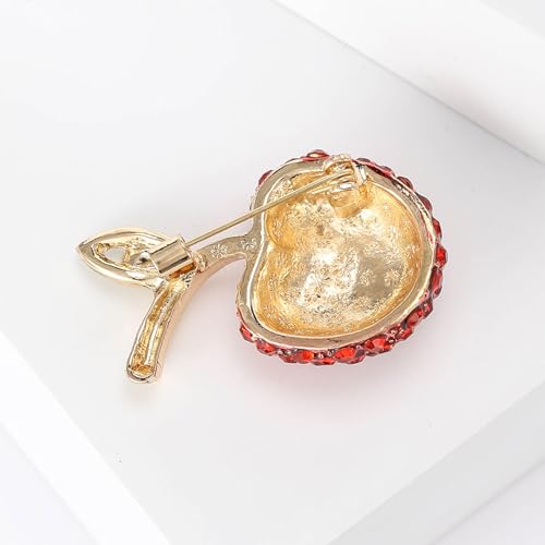 Image of Enamel Fruit Brooch for Women Rhinestones Fruit Lapel Pin Elegant Fruit Brooches Jewelry Gift, Perfect for Dresses Hat Bag