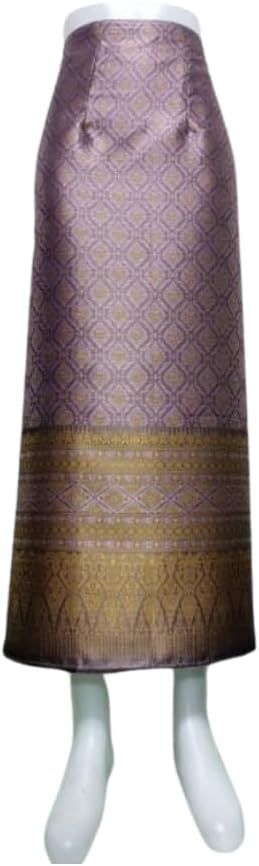 Fabric Silk Fabric Sarong Thai Luxurious Silk Wrap Skirt Thai Formal Sarong Pastel Long Bag Random 1PCs. - Image 4