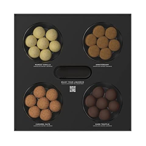 LAKRIDS BY BÜLOW - Organic Slow Crafted Selection Box - 6.2 OZ - Gift Box with Chocolate Coated Gourmet Licorice Produced in Denmark Cover