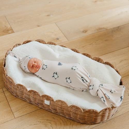 Image of Copper Pearl Swaddle Blankets for Newborns | Soft Stretchy Receiving Blankets for Boys and Girls | Large 46 x 46 Inch Baby Blankets | Lightweight and Breathable Swaddles | Penguins