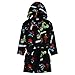 Marvel Robe de Chambre Enfant Peignoir Enfant Garcon Polaire Spiderman Avengers (Noir, 11-12 ans)