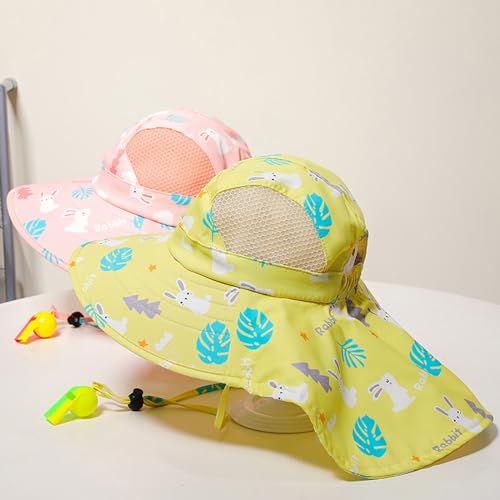 Kids Bucket Hat Outdoor Travel Sunhat Foldable & Breathable Sun Protections Beach Caps for Infants 3-10Y with3