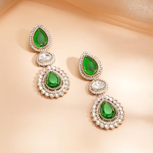 Image of Rubans AD Zircon Bridal Bold Statement Necklace Set Stylish