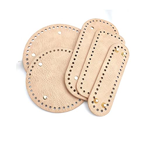 shamjina Sacos de Tricô DIY 5 Peças de Couro PU Tapete Inferior Almofada de Crochê para Fazer a Base