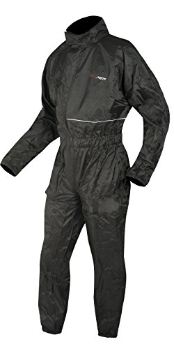 A-Pro Motorcycle Motorbike Waterproof Full Body One pc Rain Suit Scooter Black L