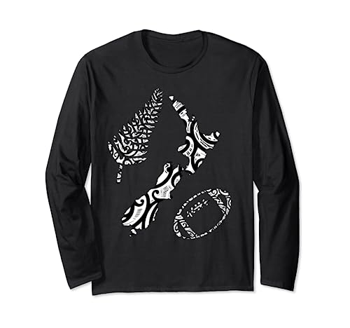 New Zealand Rugby Fern Tribal Maorí Patrón Manga Larga