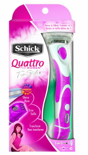 Schick Quattro for Women Go! Travel Case 1 Razor + 2 Refill Cartridges