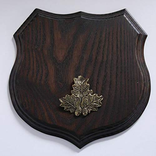 GTK Corna & trofei in Legno di Corno 1 X Scudo Cinghiale Trofeo Cartello a Forma di Stemma, AF 19 cm, con Foglia di Quercia Massiccio + Piccolo