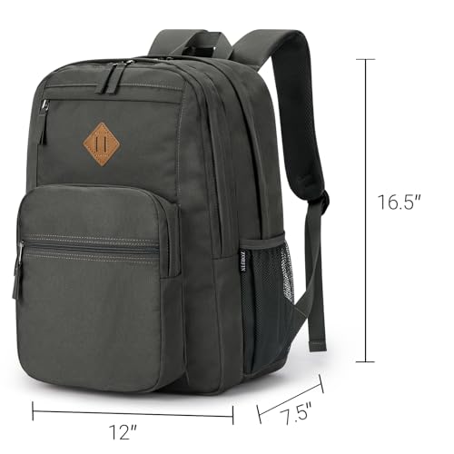 Image of ZORFIN 26L Backpack for College, and Travel: Water Resistant Bookbag - Forge Grey