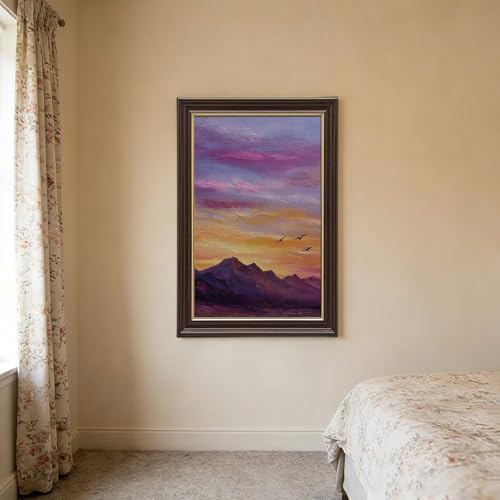 Impression sur toile de montagne violette : idee cadeau originale decoration