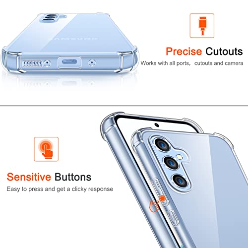 Image of Lustree Back Cover Transparent Case Compatible with Samsung Galaxy A54 | Clear + TPU Case with 4 Corner Air Cushion Protection & Camera Protection | Slim& Stylus Cover