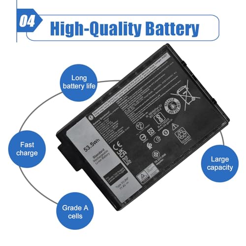 Image of 53.5Wh XVJNP Laptop Battery Replacement for Dell Latitude 5430 Rugged Latitude 7330 Rugged Series 6JRCP 06JRCP M0TN3 0M0TN3 KD1CT 451-BCWQ 11.4V