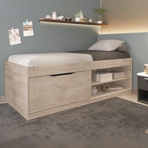 Cama Box Solteiro Com Sapateira 2 Prateleiras Reforçada Vanessa