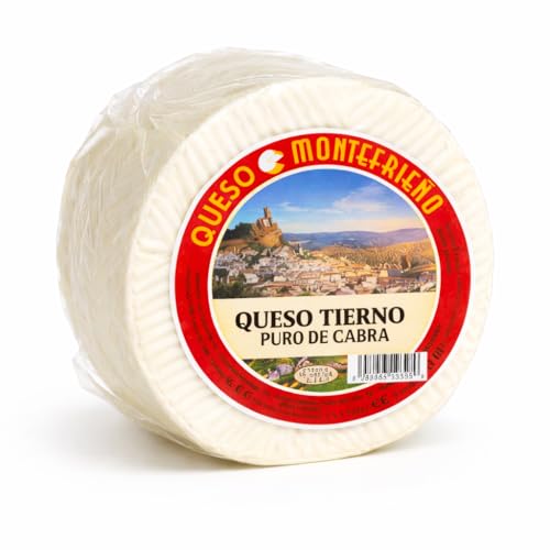 Queso Tierno Puro de Cabra Montefrieño - 800g aprox. Leche Pasteurizada - Sabor Suave y Cremoso - Ideal para Tablas | Origen Montefrío Granada, Regalo Gourmet, Calidad Rural, Poniente Granadino