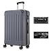 YONSLY Premium Reisekoffer TSA-Schloss,YKK-Reißverschluss Hartschalen-Koffer Trolley Rollkoffer Suitcase Handgepäck 4 Rollen (Grau, XL)
