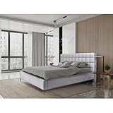 hotel 5 estrellas madrid barrio salamanca 225 x 178 x 112 cm Meublorama - Cama MILLIO - Blanco - 160x200 cm - Tela de chenilla rizada - Somier Incluido - Confort Hotel 5 estrellas
