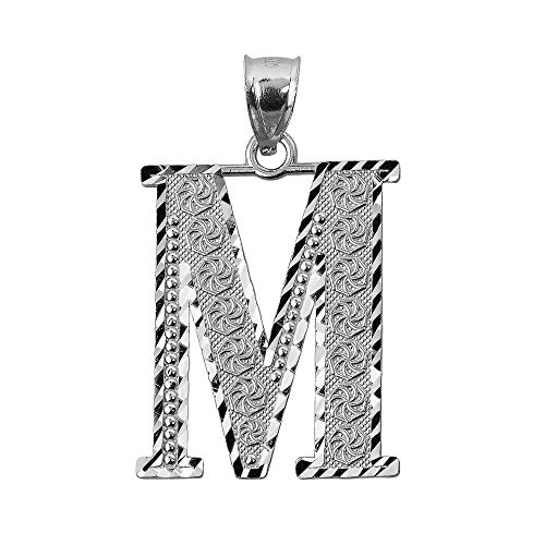 .925 Sterling Silver Initial Letters A-Z Charm Pendant Available in Small, Medium and Large