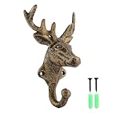 Crochet mural tête de cerf : le crochet mural rustique en forme de cerf présente un design en bois de cerf avec une finition vintage, art mural pour la décoration de la maison, art mural, crochet de cerf