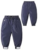 Happy Cherry Kinder Daunenhose Winter Dicke Schneehose Baby Gefütterte Warme Hose Winddicht Outdoorhose Hersteller 130/DE Größe 122-128-Navy