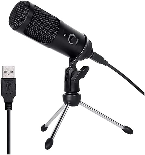 USB Microphone • Metal Condenser Recording • Microphone Tripod • For Laptop Mac or Windows • Cardioid Studio Recording Vocals, Voice Over, Streaming, YouTube Video