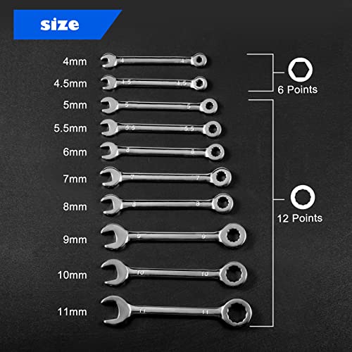 Leontool Small Wrench Set Metric 4Mm To 11Mm Open End And Box End Spanner 10 Pcs Ignition Wrench Set With Carabiner Clip Mini Wrench Set For Automotive Technicians And Industrial Users Labor Day Gifts #TOP5