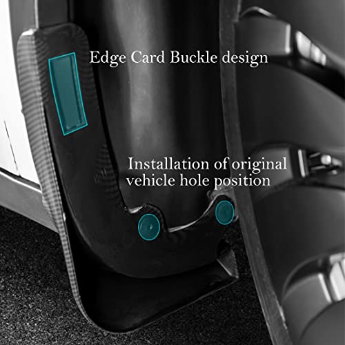 Image of Mud Flaps for Tesla Model Y 2020 2021 2022 2023 2024 Splash Guards Front Rear Fender Protection Mudflaps No Need to Drill Holes (Set of 4, Matte ABS Carbon Fiber)