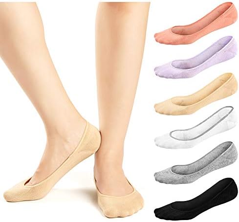 JaosWish Women No Show Socks Ultra Low Cut Liner Socks Non Slip Invisible Socks for Loafer Boat Flats 6 Pairs