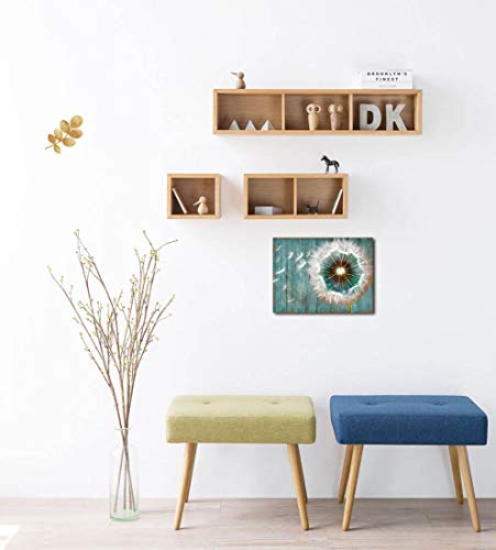 Canvas Wall Art For Rustic Home Decor White Dandelion Green Driftwood Theme Country Wall Decor For Bathroom Bedroom Modern Canvas Prints Artwork For Kitchen Wall Decoration Size 12X16 Inches #TOP3