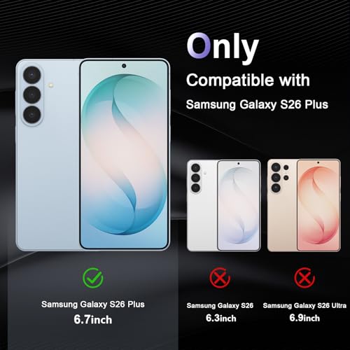 Image of Case for Samsung Galaxy S26 Plus 5G, Military Grade Drop Protection Phone Case, Yellowing Resistant, Anti-Scratch Hard PC Back, Shockproof Hard Ultra-Thin Protective Cover, Clear