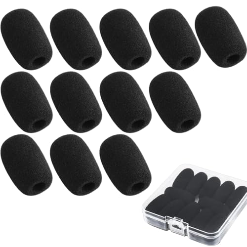 Mousse Microphone Bonnette, 12 Pièces Microphone à Main Housse en Mousse, Filtre Anti Pop Vent en Mousse, Bonette Microphone
