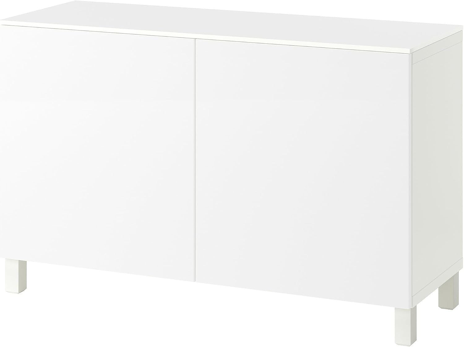ProTuning BESTÅ Storage combination with doors, white/Selsviken/Stubbarp white, 120x42x75 cm