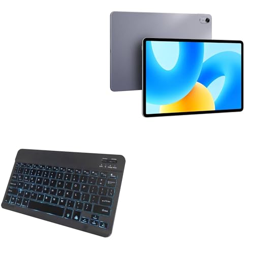 BoxWave Keyboard Compatible with Huawei MatePad 11.5 - SlimKeys Bluetooth Keyboard - with Backlight, Portable Slim LED 7 Colors - Jet Black