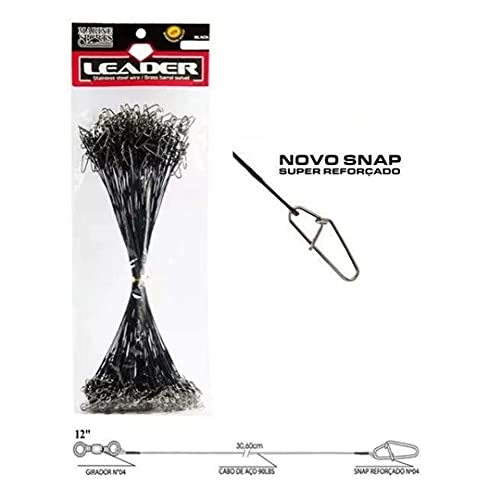 Kit 90 UN Chicote Leader Castor Encastoado Empate N. 6 9 12 Marine Sports Black