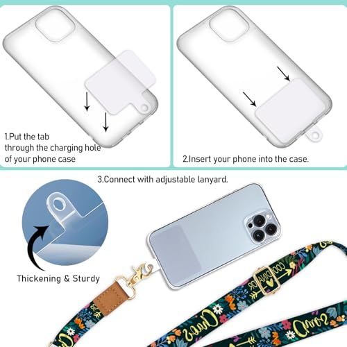 Image of Piefly Cell Phone Lanyard Crossbody Wrist Strap Adjustable for Women Floral | Travel Daily Cruise, Around the Neck, Hands-free, Universal, Fit Keys ID badge, Accessories, Compatible with Most Smartphones