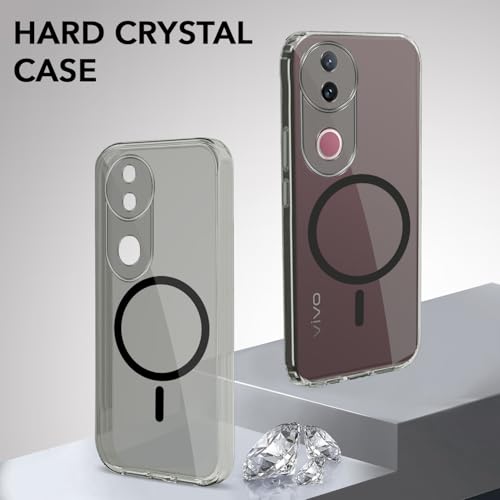 Image of Jkobi Lifetime Anti-Yellow MagSafe Compatible Clear Back Cover Case for Vivo V50 | Vivo V50e (Sleek Hard Crystal | Shockproof and Camera Protection)
