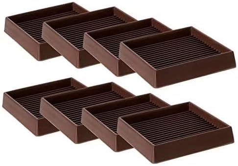 CalPalmy 3X3 Square Rubber Furniture Caster Cups with Anti-Sliding Floor Grip | Customer Trusted Furniture Floor Cups and Furniture Floor Protectors (Set of 8)