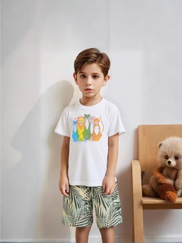 Image of AIWUHE Toddler T Shirts Cotton Summer Tshirts Boys Girls Short Sleeve Tee Tops Casual Graphic Clothes Crew Neck Shirts 2-6Y
