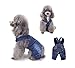 GabeFish Dog Vintage Snap-Button Denim Overall Pets Cats 4 Legs Jumpsuit Causal Jean Clothes for Small Medium Dogs Blue 2X-Large