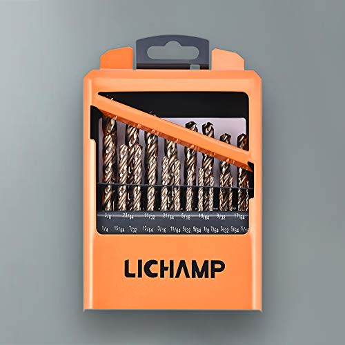 Lichamp 21Pcs Hss Cobalt Drill Bits Set 1/16" To 3/8" With Three Flute For Hard Metal, Hardened Stainless Steel And Cast Iron #TOP1