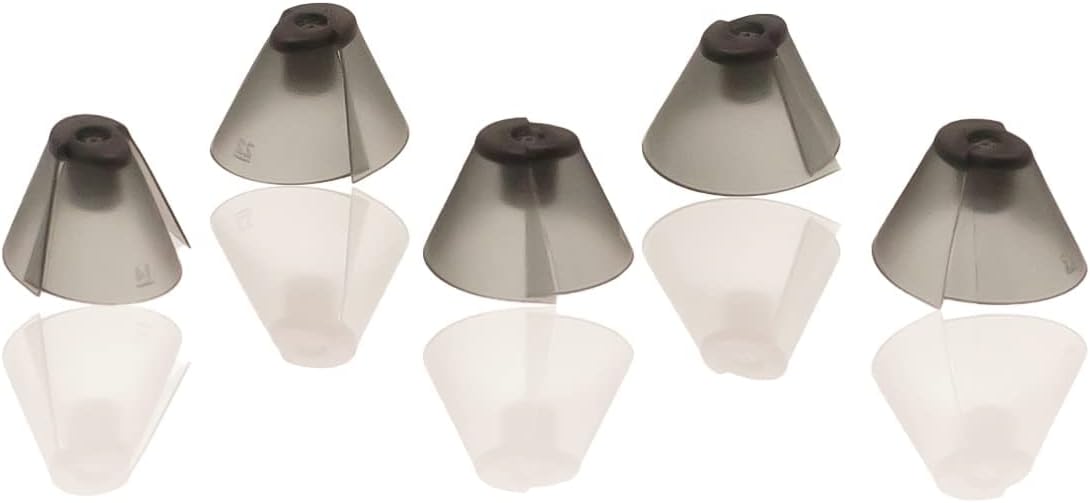 GN Resound Sure Fit Hearing Aid Standard Receiver Tulip Domes Dark Gray Split Ear Rub Piece Comfortable BTE Hearing Amplifier PSAP Kit Ear Tips Invisible, Perfect for Open Air (Open fit)(5 pcs)