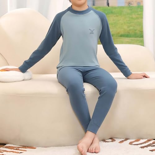 Kids Boys Girls Thermal Underwear Unisex Fall Thickened Long Sleeve Base Layer Pullover Tops+Pants 𝐏ajamas Sets2