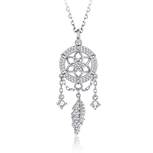 Colliers pour femmes et filles attrape-rêves pendentif diamant ras du cou
