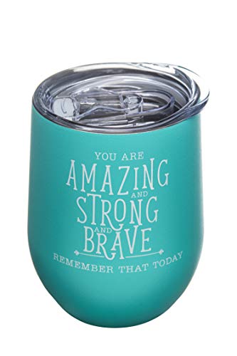 Diversebee Inspirational Thank You Gifts For Women, Mom, Girls, Wife, Girlfriend, Coworker, Nurses, Best Friend, Encouragement Birthday Wine Gifts For Her - Insulated Wine Tumbler Cup With Lid (Aqua) #TOP6