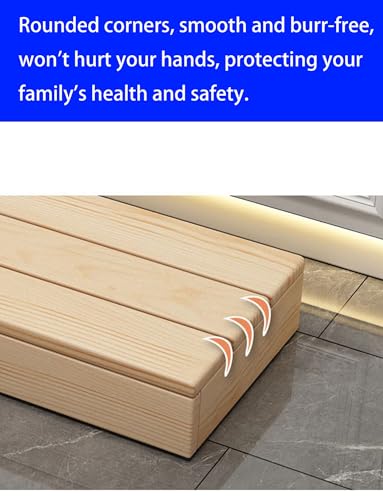 Taburete de madera maciza con plataforma antideslizante segura 7