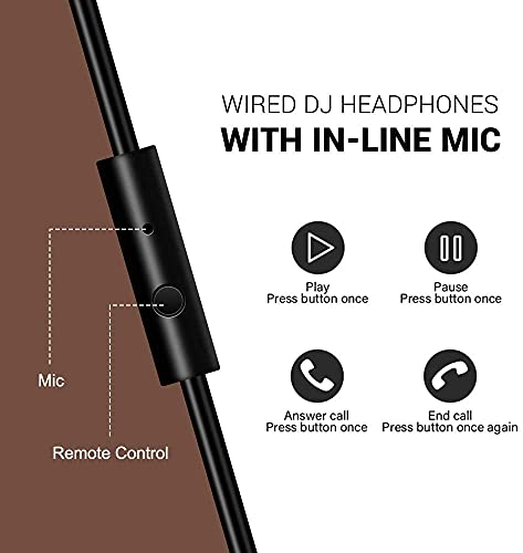 OneOdio Pro30 Auriculares DJ, Auriculares con Cable de Estudio, Estéreo de Alta Definición con Micrófono para Monitoreo Grabación y Mezclas, 50mm Controladores, Orejeras Proteicas, Plata y Marrón - imagen 3