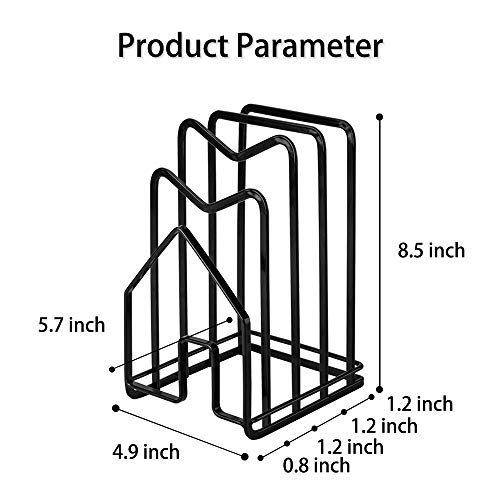 40 Pack Cutting Board Holder Rack Chopping Board Organizer Stand Kitchen Countertop Pot Pan Lids Rack Organizer Flat Steel 4.92”X5.72”X8.46” (Black) #TOP1
