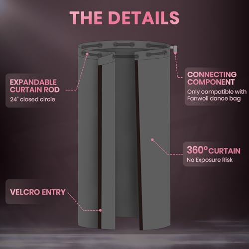 Fanwoli 23" Dance Bag with Garment Rack and Curtain | 360° Comprehensive Privacy Protection | No Exposure Risk4