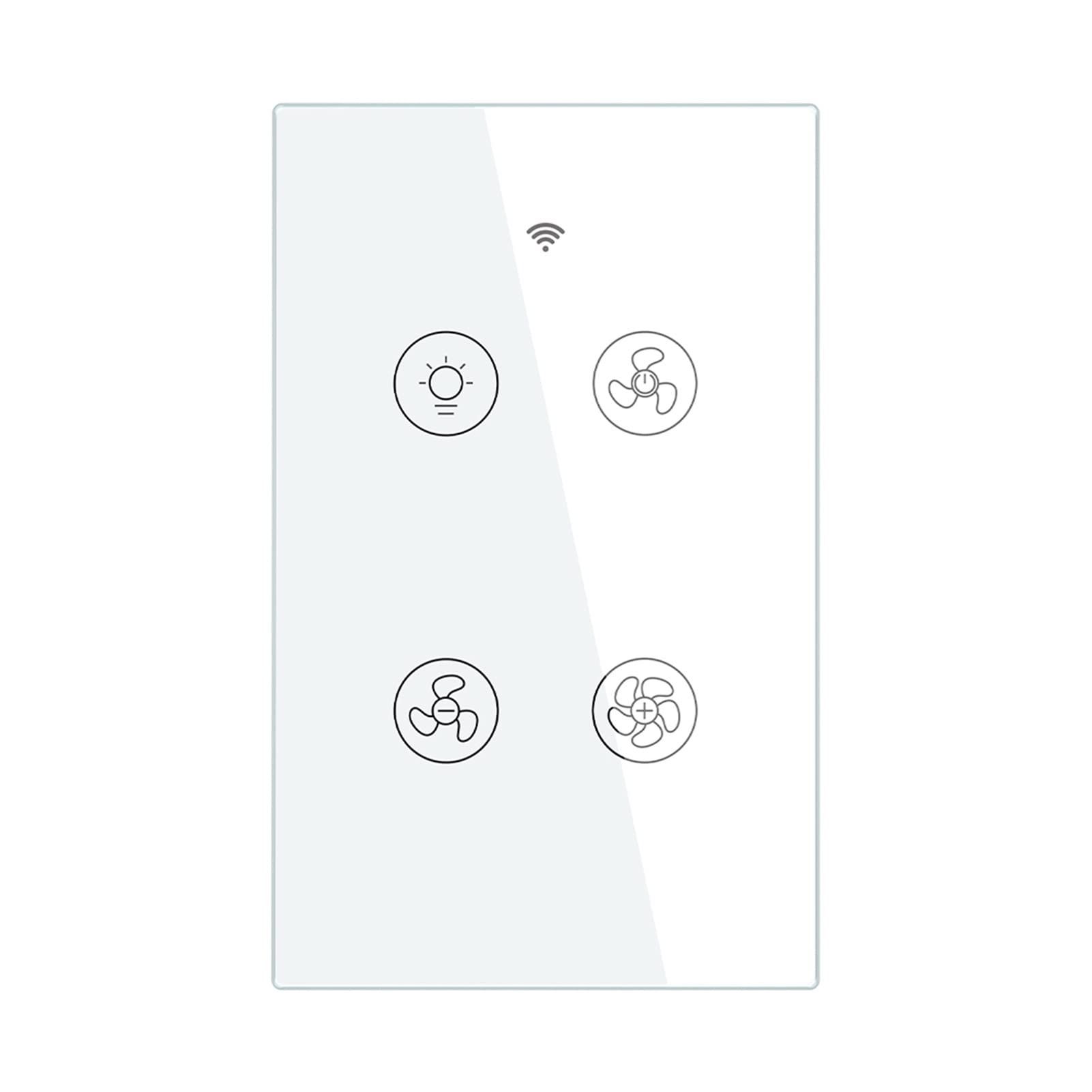 Interrupteur intelligent avec contrôle de vitesse ventilateur de plafond WiFi noir